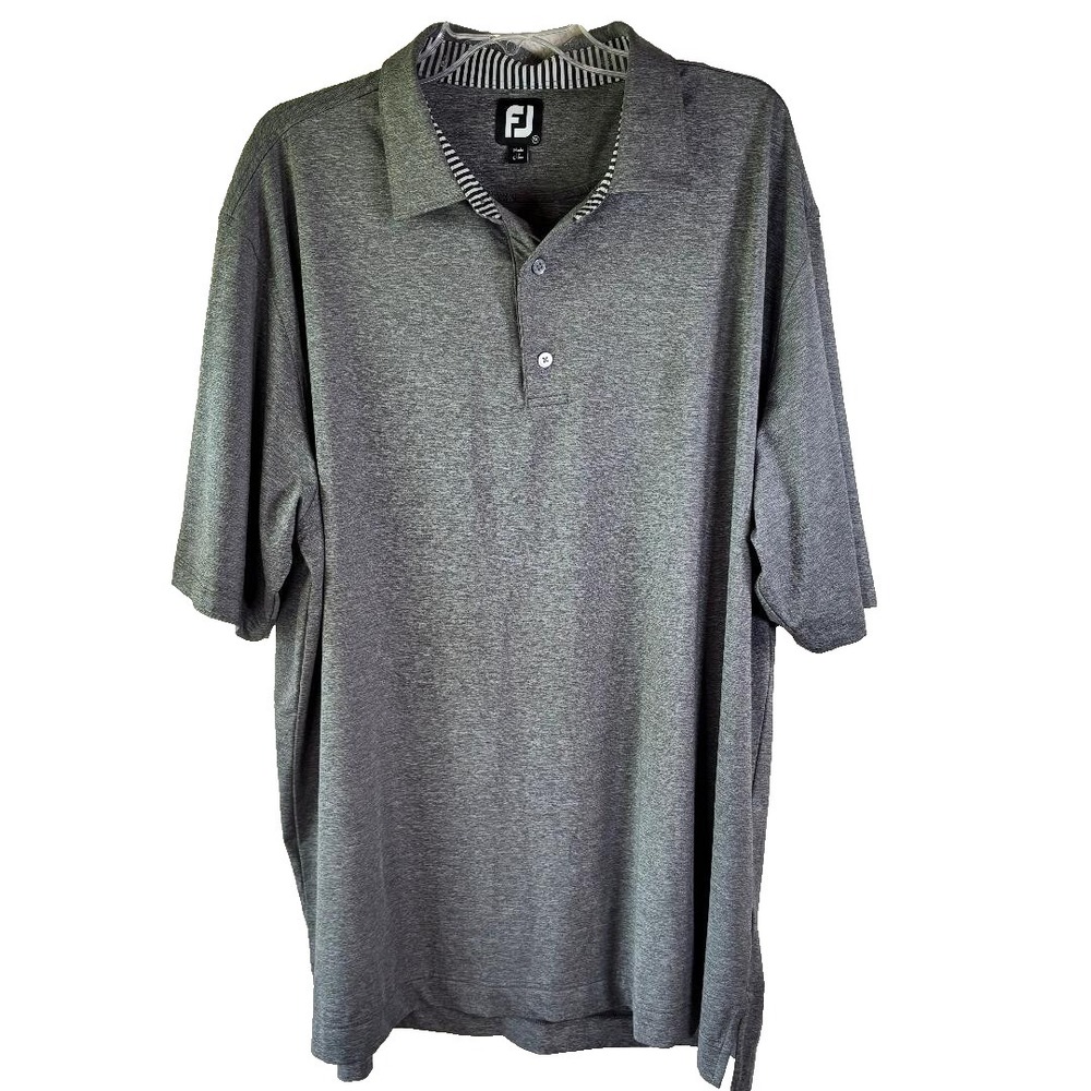 FootJoy Golf Polo Shirt Grey Short Sleeve Men's Size 2XL athleisure wear